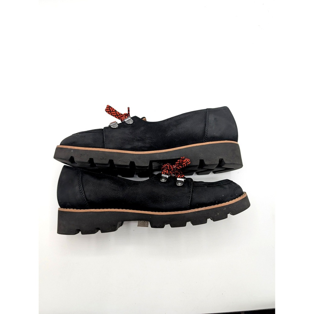 Vionic Teagan Black Nubuck Lug Sole Loafers Red Laces Womens 8 M AQ06-2021 - Picture 2 of 8
